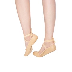 '- wykonane ze skóry naturalnej - wykończenie z materiałów tekstylnych - wiązanie wokół kostki oraz ściągacz - wysoka staranność wykonania - pokrowiec w komplecie Baletki baleriny skórzane wiązane Ribbon Get Spart - Get Spart