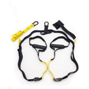 <P>Materiał: nylon, guma, stal<BR>Szerokość rączek: 13 cm</P> <P>W skład kompletu wchodzą:</P> <P>- taśma z metalowym karabińczykiem<BR>- taśmy z uchwytami pokrytymi pianką<BR>- uchwyt na drzwi<BR>- pokrowiec do przechowywania i przenoszenia</P> Pasy treningowe Crossfit Get Spart - Get Spart