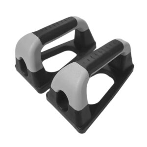 materiał: PP, gumowe wykończenie uchwytu<BR> antypoślizgowe uchwyty<BR> maksymalne obciążenie: ok. 100 kg<BR> kolor czarno-szary<BR> wymiary: 20 x 10,5 x 10,5 cm Uchwyt do pompek Strong Get Spart - Get Spart