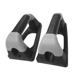 materiał: PP, gumowe wykończenie uchwytu<BR> antypoślizgowe uchwyty<BR> maksymalne obciążenie: ok. 100 kg<BR> kolor czarno-szary<BR> wymiary: 20 x 10,5 x 10,5 cm Uchwyt do pompek Strong Get Spart - Get Spart